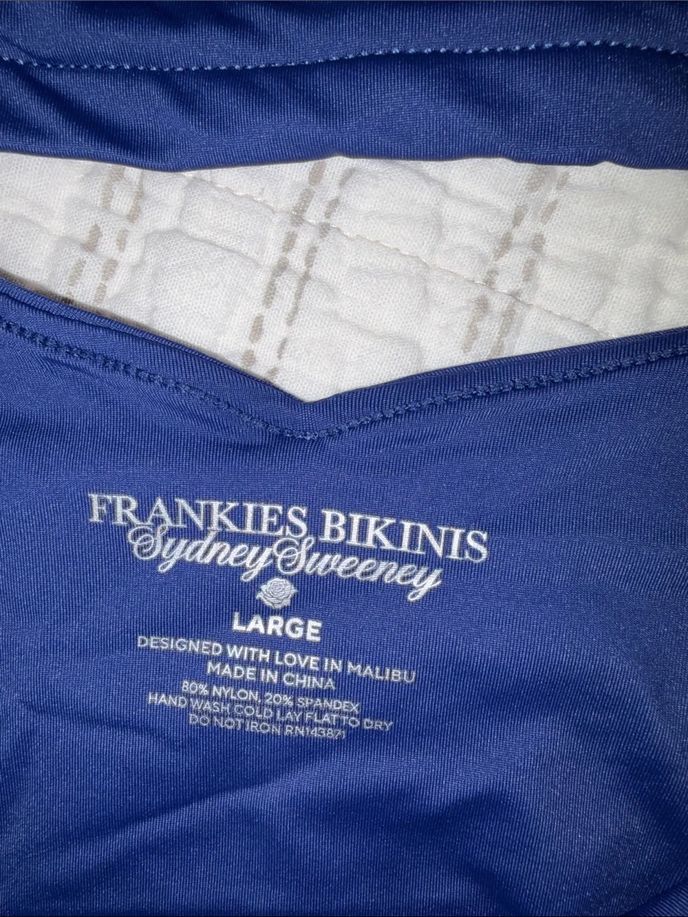 Frankie's Bikinis Blue One-Piece Tankini with Black Trim
